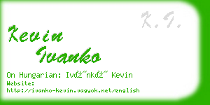 kevin ivanko business card